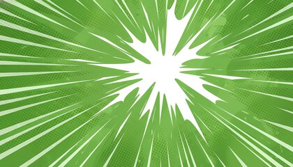 Obraz premium Vibrant green explosion background with dynamic white burst lines radiating outward in all directions
