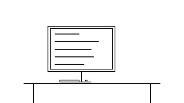 Line art computer monitor display data. 4K Video