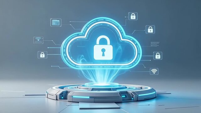 Modern SOC control room with secure server core, representing real-time threat detection, monitoring dashboards, and cyber risk management.
