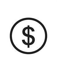 Obraz premium Simple circular design featuring a bold dollar sign symbol inside