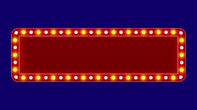 Retro red diamond marquee with glowing lights on dark blue background