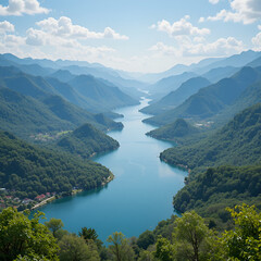 Obraz premium The Neretva Valley is the river delta of the Neretva, a river that flows through Bosnia and Herzegovina and Croatia and empties into the Adriatic Sea