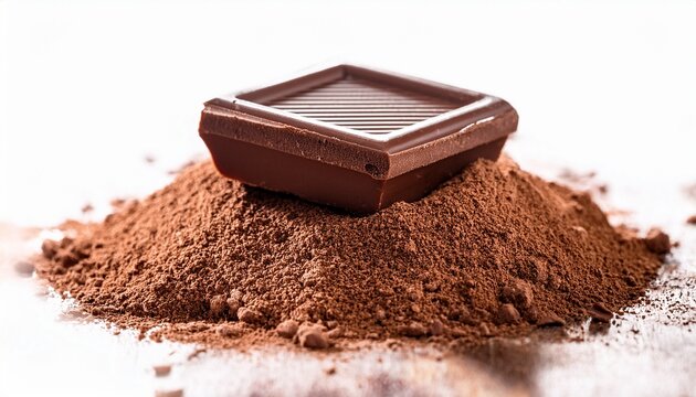 square chocolate rests on crispy base