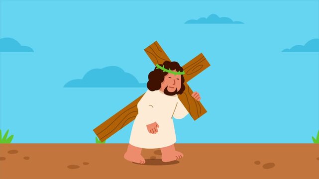 Bringing Cross By Himself