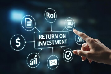 Fototapeta premium Corporate digital interface illustrating return on investment