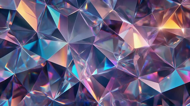 Vibrant diamond pattern with iridescent colors and dynamic light reflections