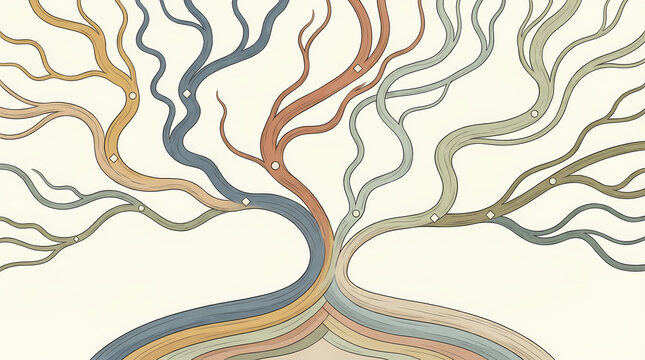 Artificial Intelligence River Confluence &mdash; Data Stream Intelligence Concept
