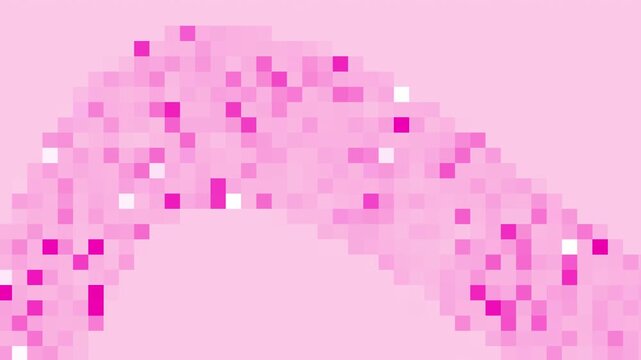 Pink 8-bit pixel blocks animated background 4k seamless loop 