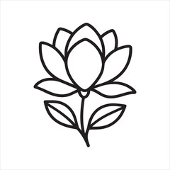 Minimalist outline of magnolia flower © Bissowjid