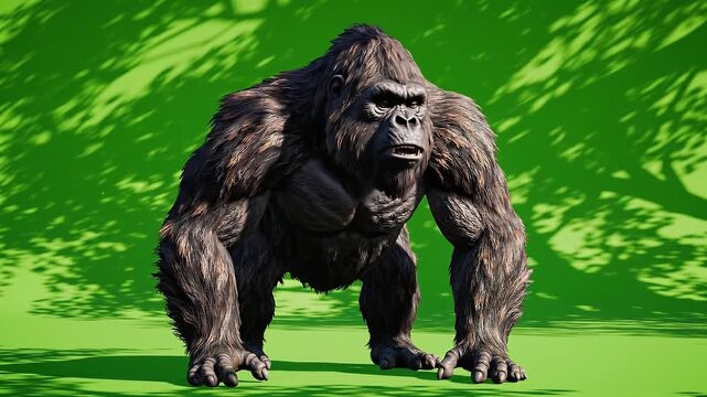 bigfoot full body creature standing in forest wilderness cinematic scene