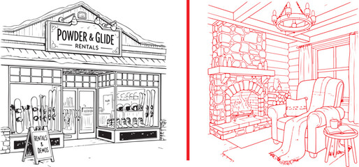 Naklejka premium Hand-drawn vector sketches: a 