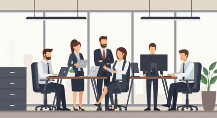 Obraz premium Business Professionals Working in Modern Office.