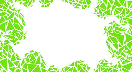 Abstract Green Triangle Mosaic Border with White Copy Space