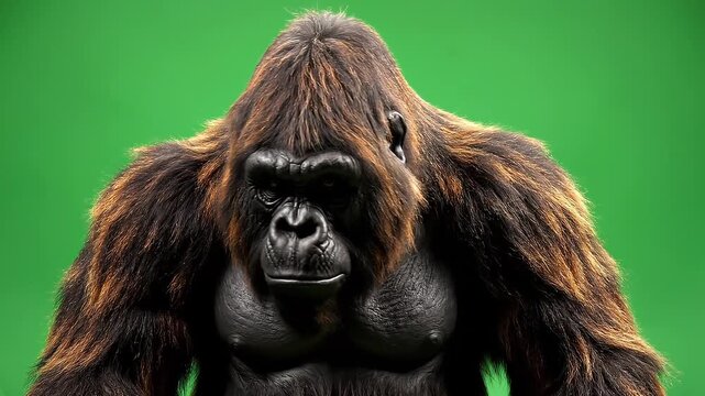 bigfoot dramatic close portrait with powerful expression in nature