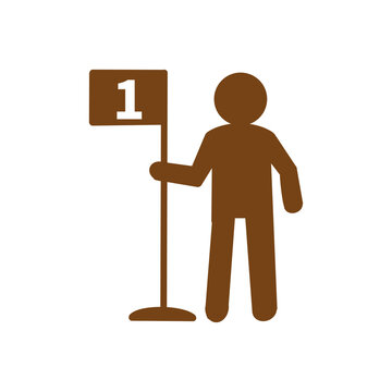 [Sign Icons &ndash; Public Guide] Queue Number One Priority Sign Icon / 順番待ち番号一番優先サインアイコン