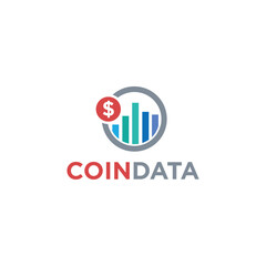 Coin Data Logo Vector Simple Business