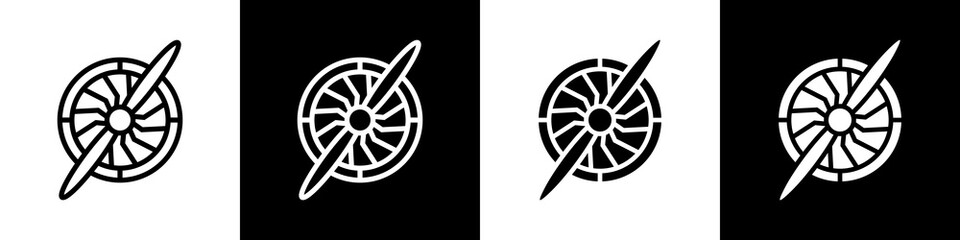  Propeller black and white icon design concept © okta