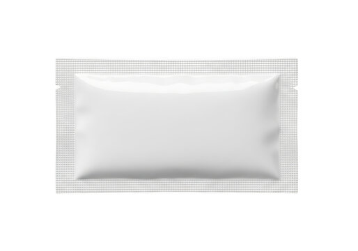 A white pillow on a gray background