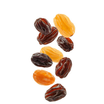 Assorted Sweet Raisins Isolated