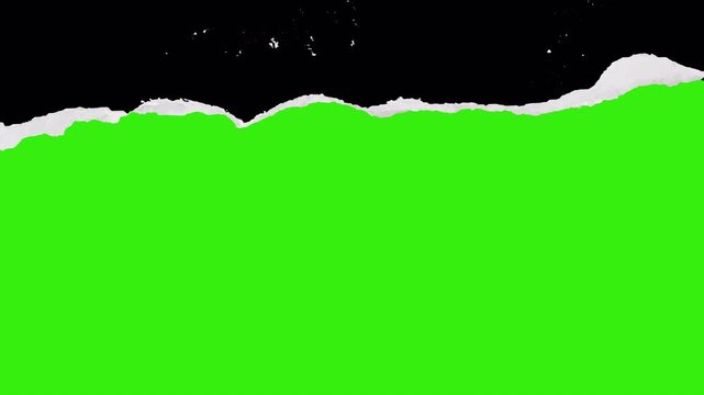 Torn Paper Stop Motion Transition &ndash; Green Screen Reveal Alpha Channel Animation 4K