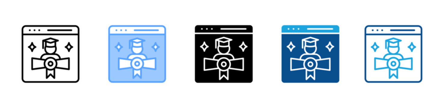 Qualifications icon multiple style and collection