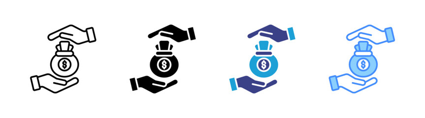 Borrowing icon set multiple style collection