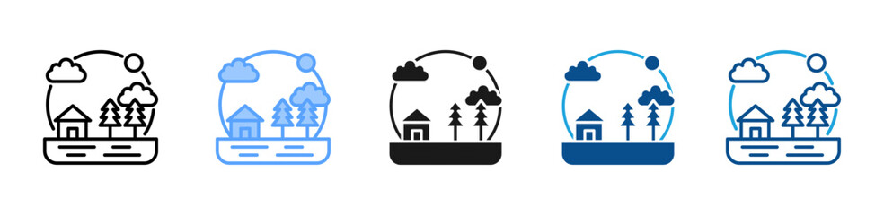 Rural icon multiple style and collection © malikha