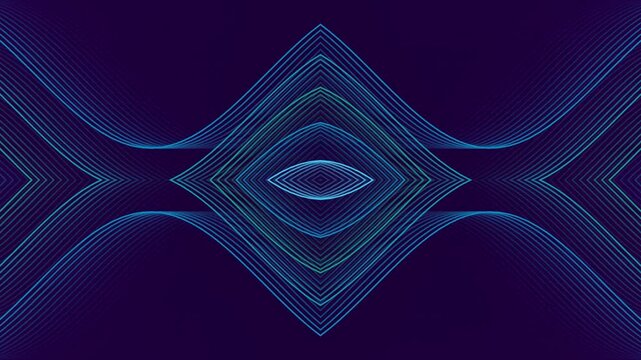 Abstract Digital Art with Flowing Lines and Geometric Patterns on Dark Background
