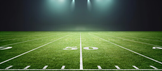 Naklejka premium American soccer stadium. An imaginary American soccer stadium is modelled and rendered. 