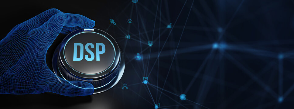 DSP - Demand Side Platform usiness, Technology, Internet and network concept. 3d illustration