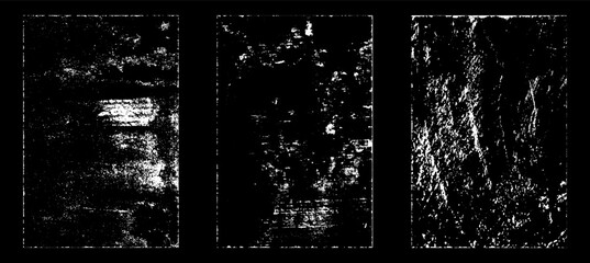 Grunge worn paper effect. Overlay texture stamps with old paper. Stamps distress grain surface dust and rough background concept. Illustration place over object to create grunge effect. Vector EPS10.
