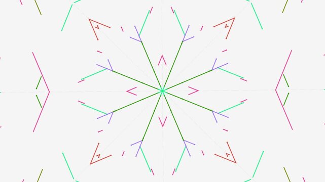 Abstract Symmetric Snowflake Pattern on White Background