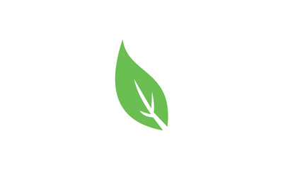 Fototapeta premium Simple Green Leaf Icon Symbolizing Nature and Growth.