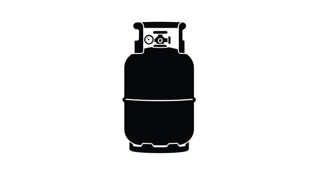 Black silhouette of a propane tank with valve and gauge on top