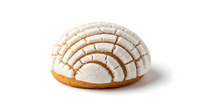 Traditional sweet bread roll with a shell shaped sugar crust topping