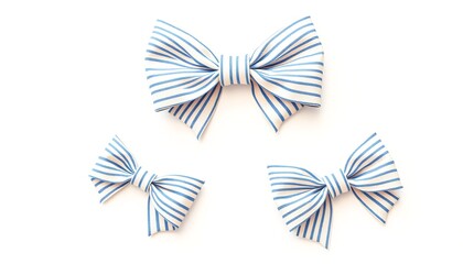 Obraz premium Watercolor bows in various pastel colors. Set of decorative bows, ribbons in shades of pink, rose, light blue, and beige. Hand-drawn, whimsical, and