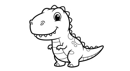T-Rex Outlne for Coloring Book Page