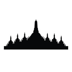 Majestic silhouette of the Borobudur Temple, a famous Buddhist landmark of Indonesia