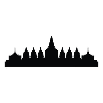Silhouette of Borobudur Temple Indonesia a world heritage site landscape view