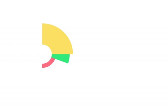 animation pie chart with four slices percents