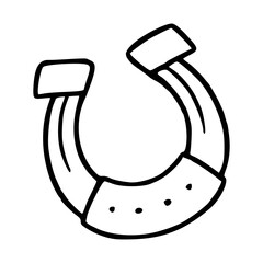 doodle western horseshoe sketch for good luck symbol	