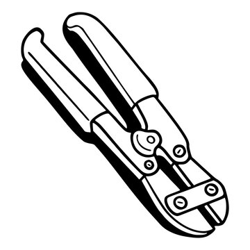 manual bolt cropper icon in outline style