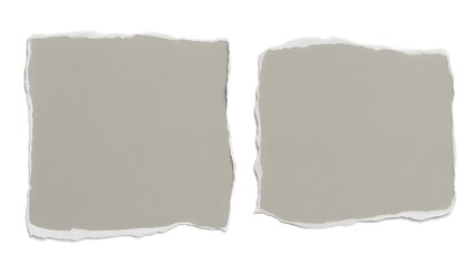 Obraz premium Two Torn Paper Pieces with Rough Edges on White Background ripped