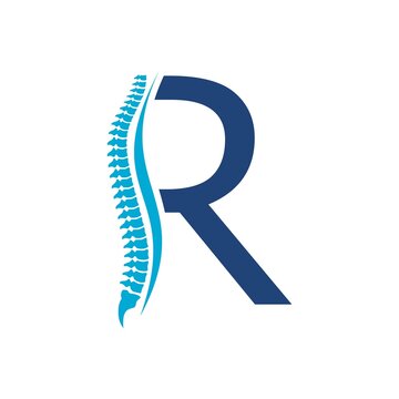 Letter R spine logo icon isolated on white background