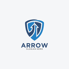 Shield arrow protection logo Vector Template