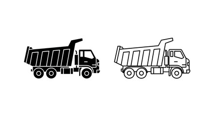 Two dump trucks illustration Vector © Sultan