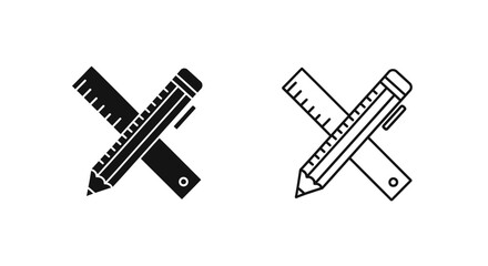 Pencils and rulers design Vector