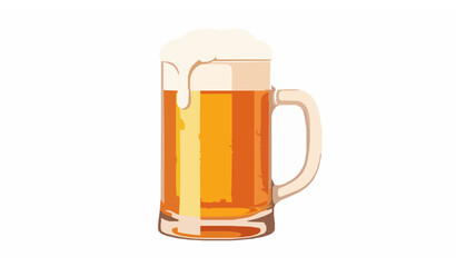 Cold frothy beer mug with condensation vector illustration for brewery and pub design