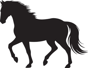 Obraz premium A silhouette of a running horse