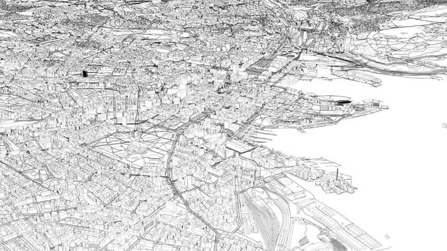 3D looped animation of city - Oslo Norway